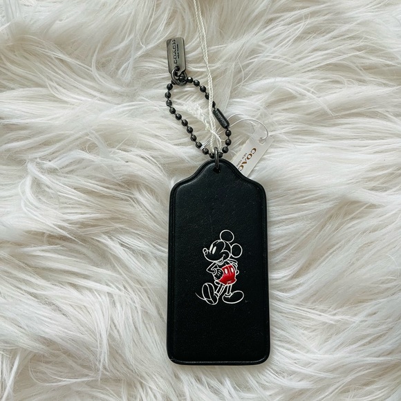 Coach x Disney Mickey Embossed Character Leather Hangtag (Black) [F59153] - Picture 2 of 5